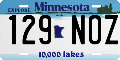 MN license plate 129NOZ