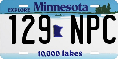 MN license plate 129NPC