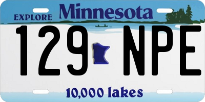 MN license plate 129NPE