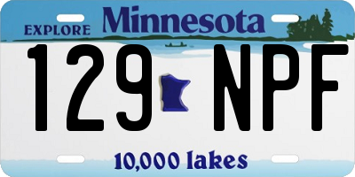 MN license plate 129NPF