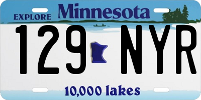 MN license plate 129NYR
