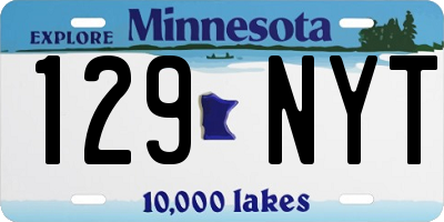 MN license plate 129NYT