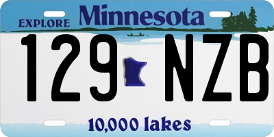 MN license plate 129NZB