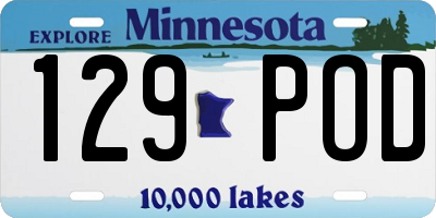 MN license plate 129POD