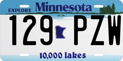 MN license plate 129PZW