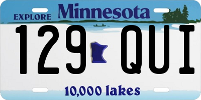 MN license plate 129QUI