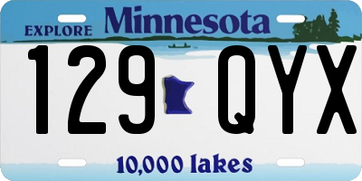 MN license plate 129QYX