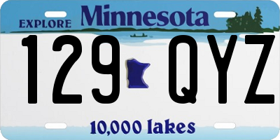 MN license plate 129QYZ