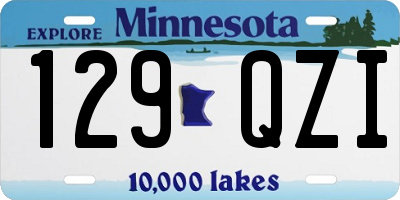 MN license plate 129QZI