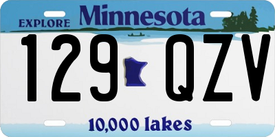 MN license plate 129QZV