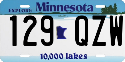 MN license plate 129QZW