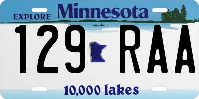 MN license plate 129RAA