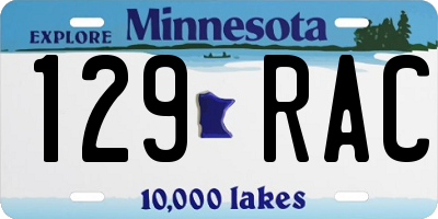 MN license plate 129RAC