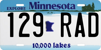 MN license plate 129RAD