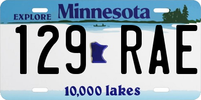 MN license plate 129RAE
