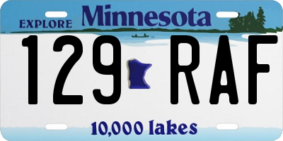 MN license plate 129RAF