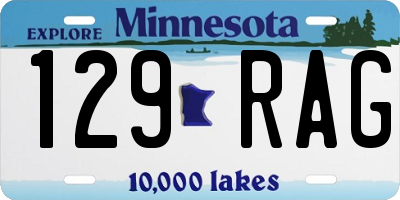 MN license plate 129RAG
