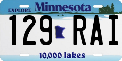 MN license plate 129RAI