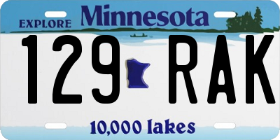 MN license plate 129RAK