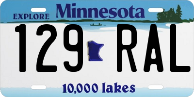 MN license plate 129RAL