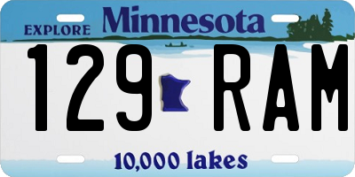 MN license plate 129RAM