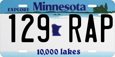 MN license plate 129RAP