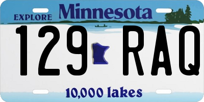 MN license plate 129RAQ