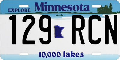 MN license plate 129RCN