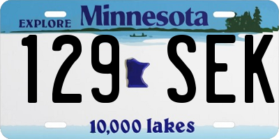 MN license plate 129SEK