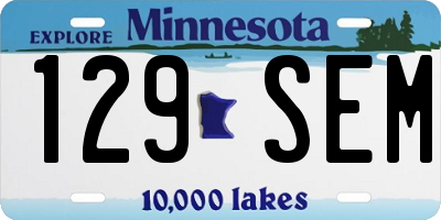MN license plate 129SEM