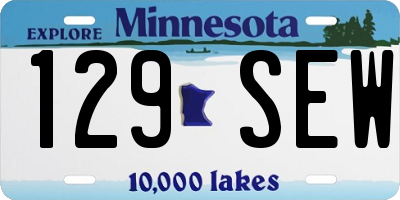 MN license plate 129SEW