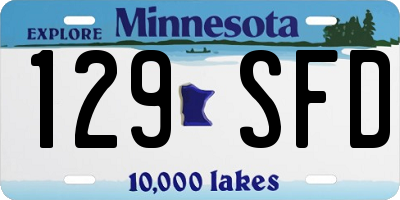 MN license plate 129SFD
