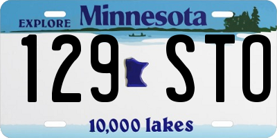 MN license plate 129STO