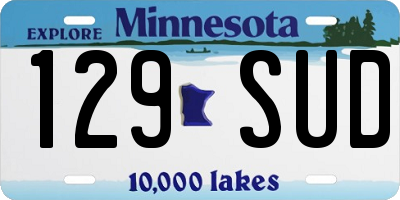 MN license plate 129SUD