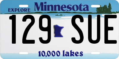 MN license plate 129SUE