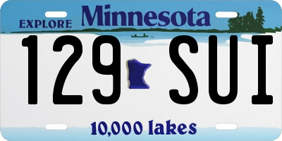 MN license plate 129SUI