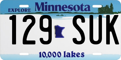 MN license plate 129SUK