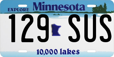 MN license plate 129SUS
