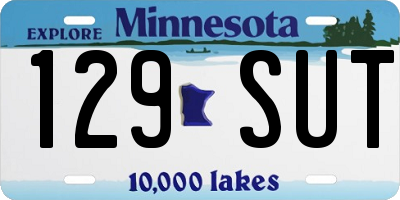 MN license plate 129SUT
