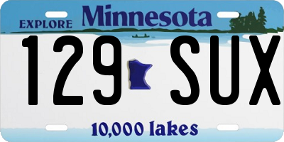 MN license plate 129SUX