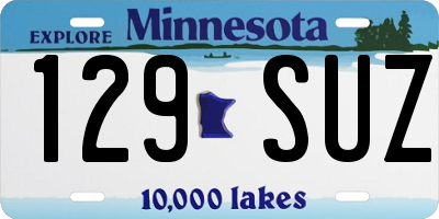 MN license plate 129SUZ