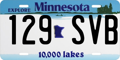 MN license plate 129SVB