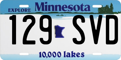 MN license plate 129SVD