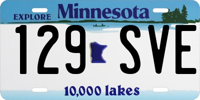 MN license plate 129SVE