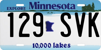 MN license plate 129SVK