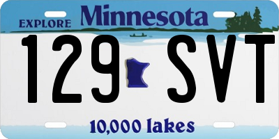 MN license plate 129SVT