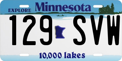 MN license plate 129SVW