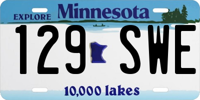 MN license plate 129SWE