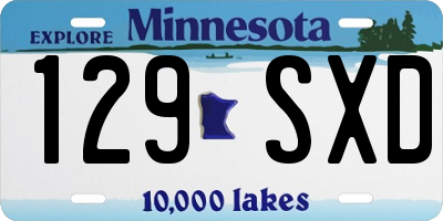 MN license plate 129SXD