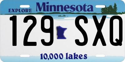 MN license plate 129SXQ